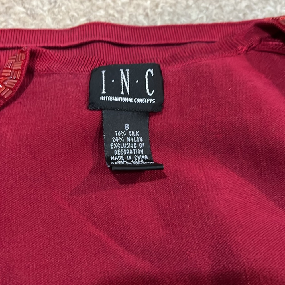 INC International Concepts Sweater with Beaded Neckline - Picture 11 of 11